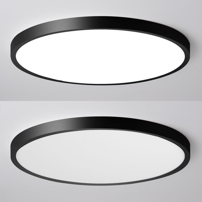 Moderne minimalistische LED Deckenleuchte Kunststoff Kreisbündige Halterung mit Acryl Schatten