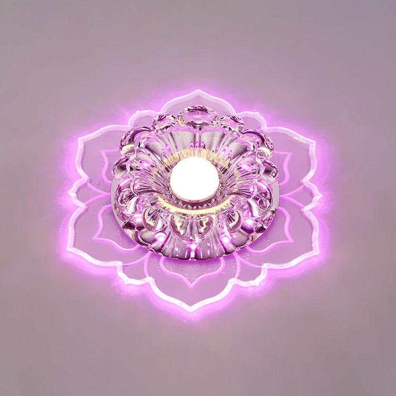 Blossom Shade Crystal Flush Light Moderne stijl Helder LED-plafondlamp voor foyer