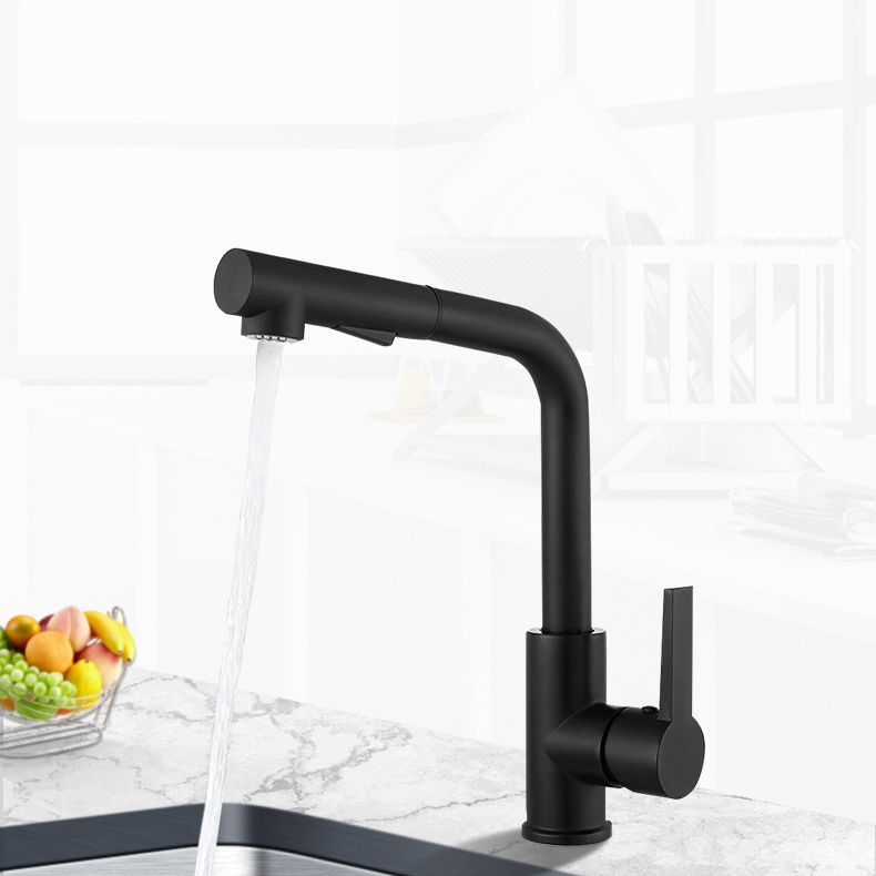 Modern Style Copper Kitchen Faucet Single Handle Low Arc Kitchen Faucet