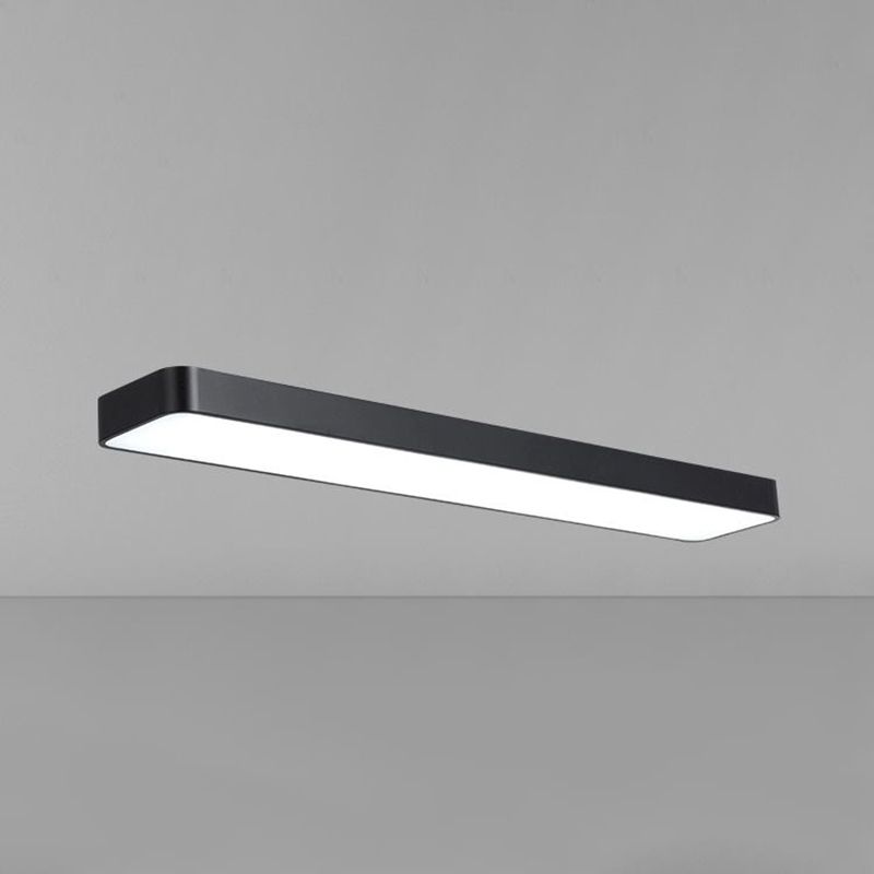 Plafonnier LED rectangulaire contemporain à montage encastré pour bureau