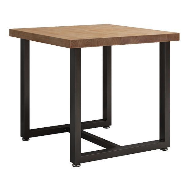 Mesa de cocina de la cena de madera maciza industrial mesa de cocina marrón con marco negro para comedor