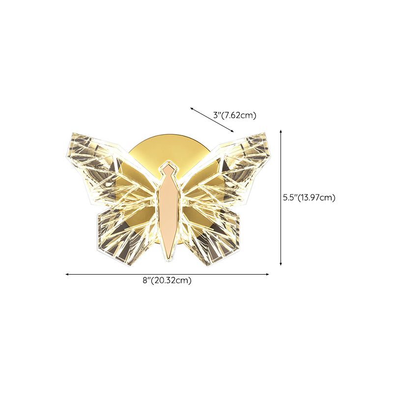 Nordic Style Metal Wall Light Butterfly Shape Wall Lamp for Children's Room