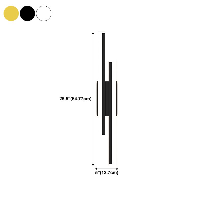 Nordic Style Iron Wall Light Strip Shape Wall Lamp with Acrylic Shade for Bedroom