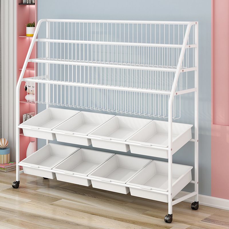 Metal and Plastic Bookshelf Scandinavian Bookcase for Home Office