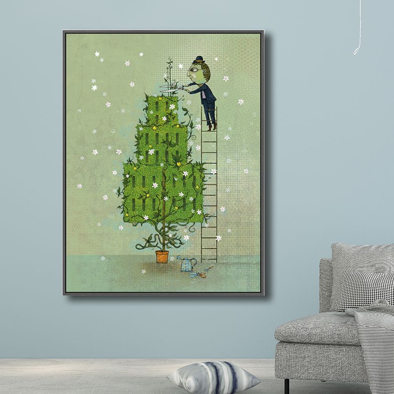 Enfants garçon coupe dessin Art impression couleur Pastel chambre d'enfants toile pour la décoration