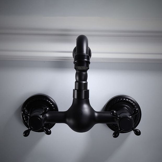 Traditional Wall Mounted Metal Tub Filler Low Arc Waterfall Bathroom Faucet
