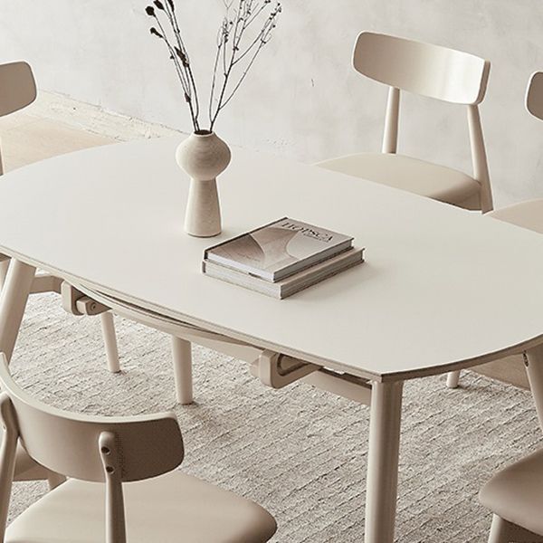 Modern 1/4/5/7 Pieces Furniture Round Stone Dining Set in White