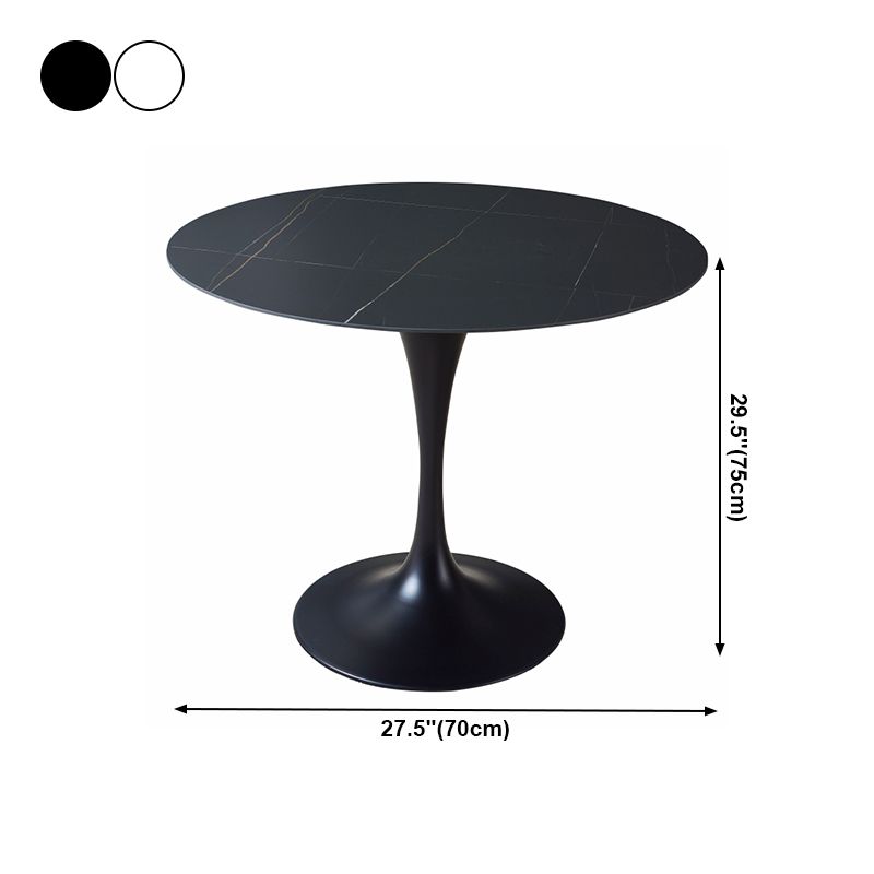 Moderne ronde eettafel van gesinterde stenen tafel met tulponderstel voor thuisgebruik
