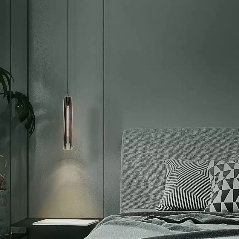 Modern Metal Wall Lighting Fixtures Cylinder Shape Wall Light with Crystal Shade