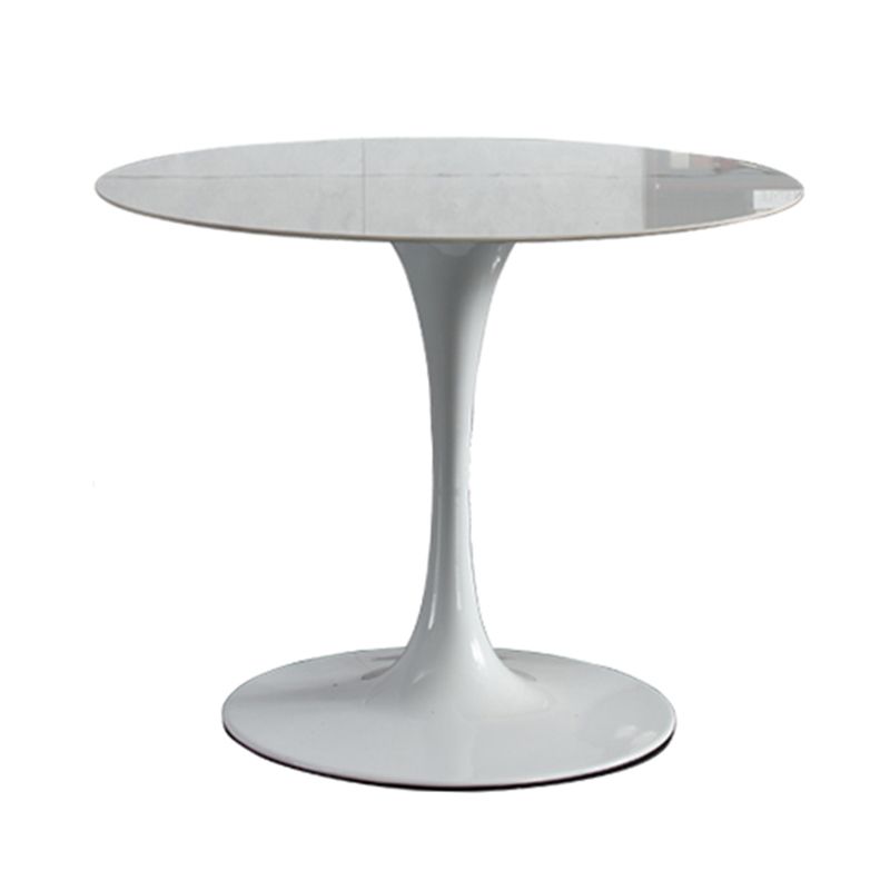 Modern Round Dining Room Table Sintered Stone Dining Table with Tulip Base