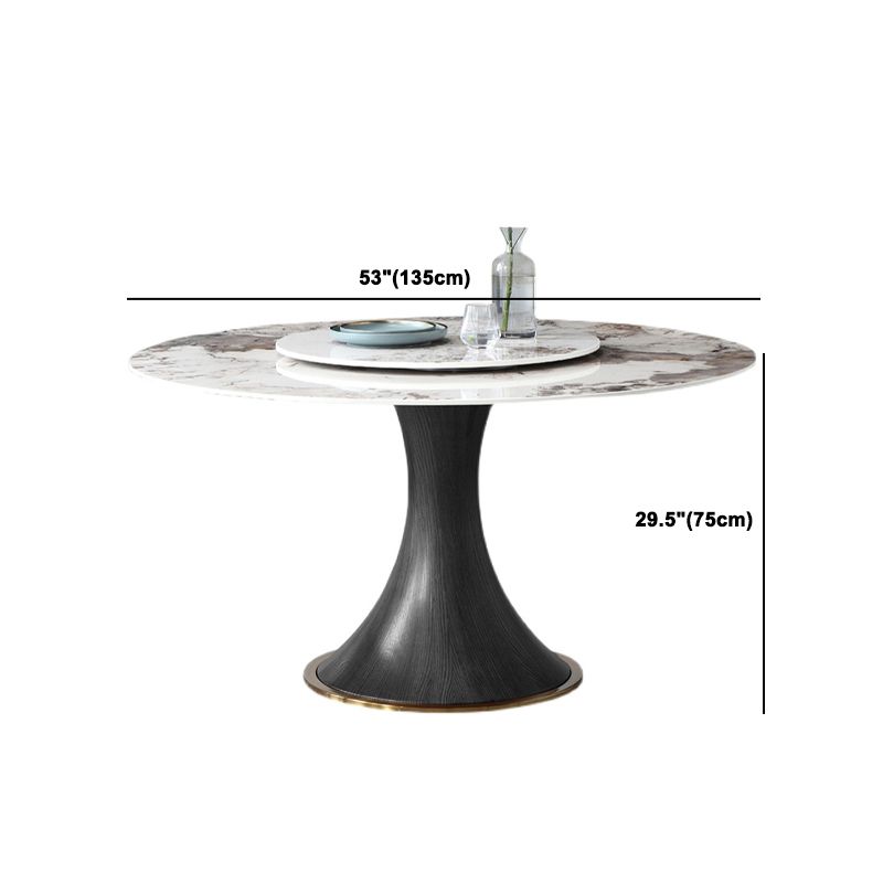 Modern Dining Set 1/4/5 Pieces Solid Wood Pedestal Dining Table with Chairs