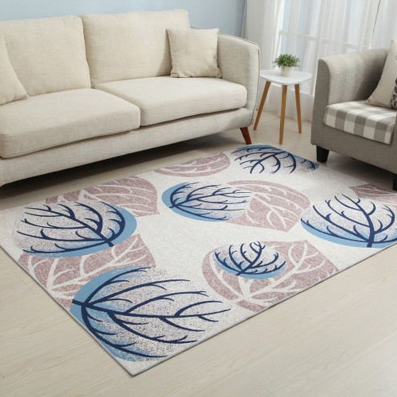 Yellow Simple Rug Polyester Abstract Print Rug Washable Rug for Living Room