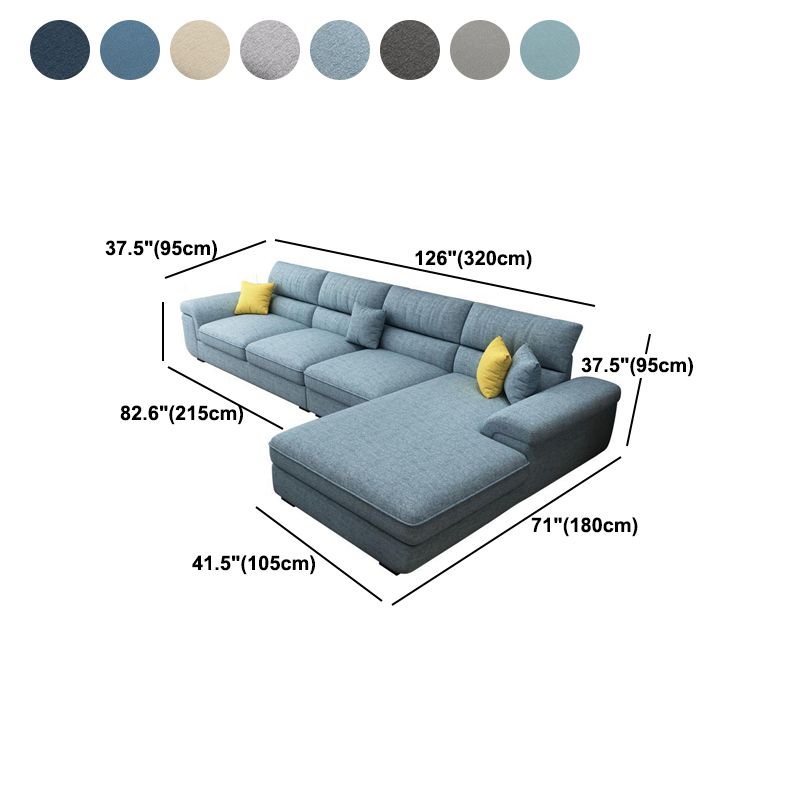 Scandinavian 4-seater Sectional with Pillow Top Arm for Apartment