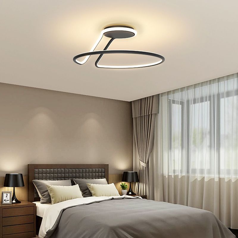 Linear Acrylique Flush Mount Modern Style 1-Light Ceiling Light Fixture for Bedroom