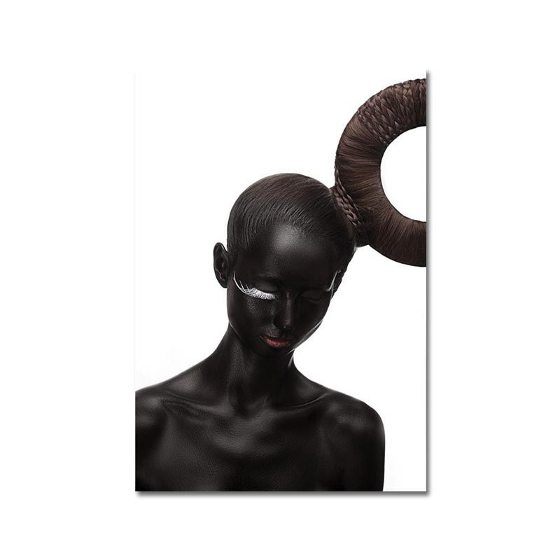Model Canvas Print Modern Novelty Fashion Figure Wall Art in Dark Color for Home
