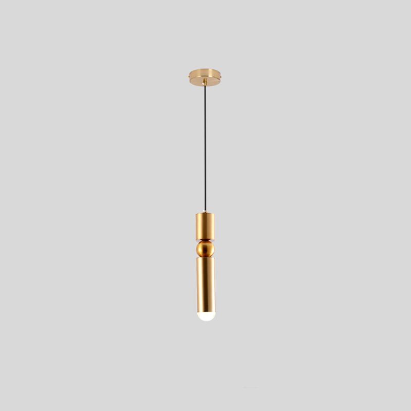 Golden Post Modern Style 1-Light Hanging Lamp
Geometric Simplicity Lighting Fixture for Bedroom