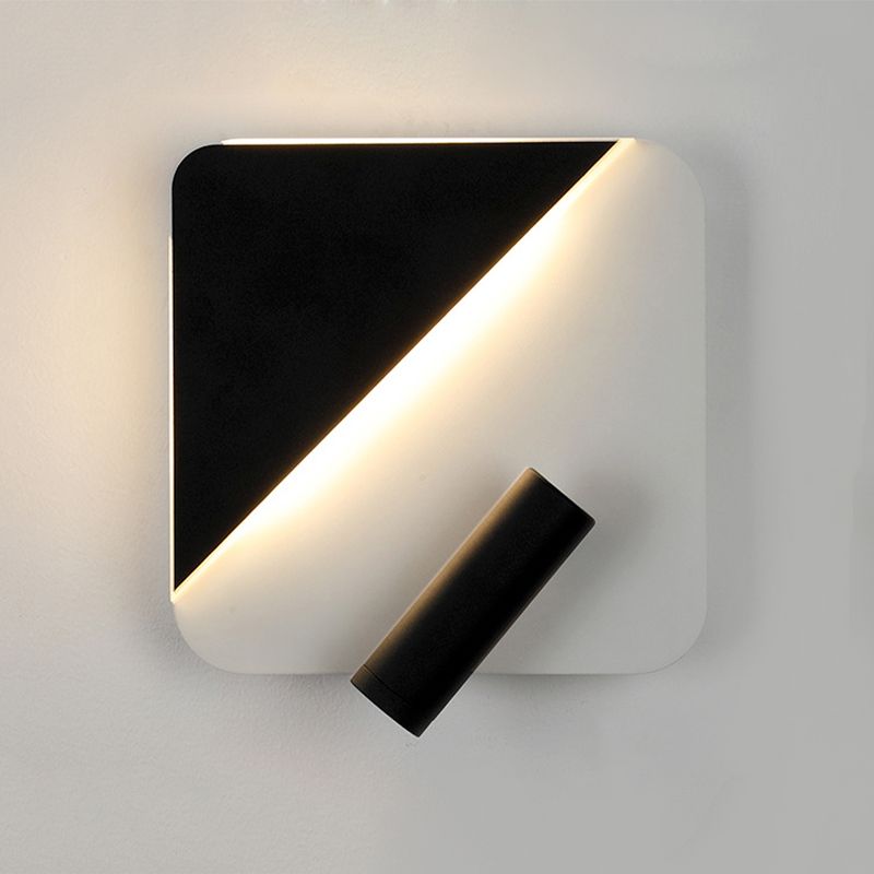Moderne Schwarz/Weiß -Wandbeleuchtung mit Scheinwerfern LED -Metallwandlampe für Schlafzimmerstudien