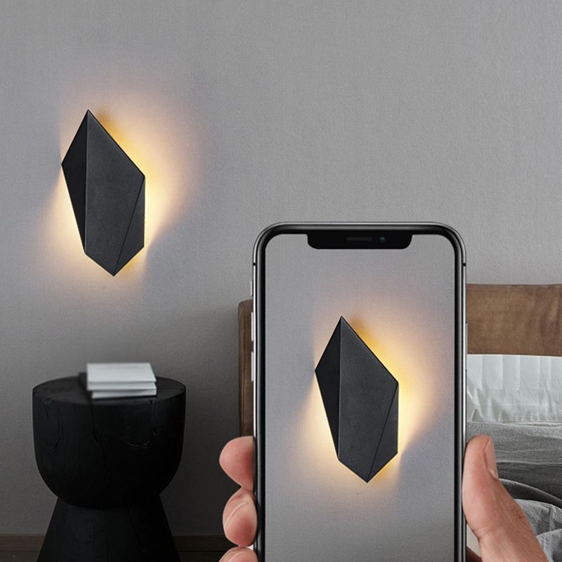 Black LED Wall Lamp Modern Wall Mount Lamp with Acrylic Shade for Bedroom