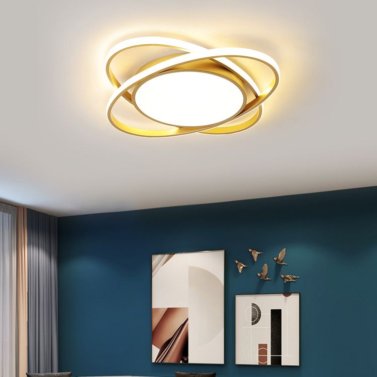 Minimalism Ceiling Light Fixture Rings LED Flush Mount for Bedroom