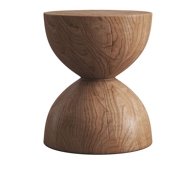Pedestal End Table Natural/brown Round Wood Side End Table for Living Room