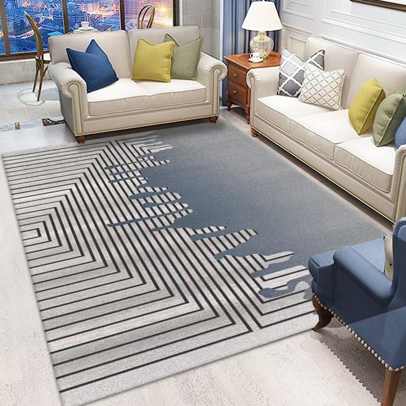 Apricot Abstract Pattern Carpet Polyester Casual Carpet Washable Carpet for Living Room