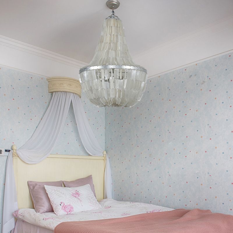 Modernismo Gucca impero lampadario guscio 3 teste sospese lampada in beige per camera da letto