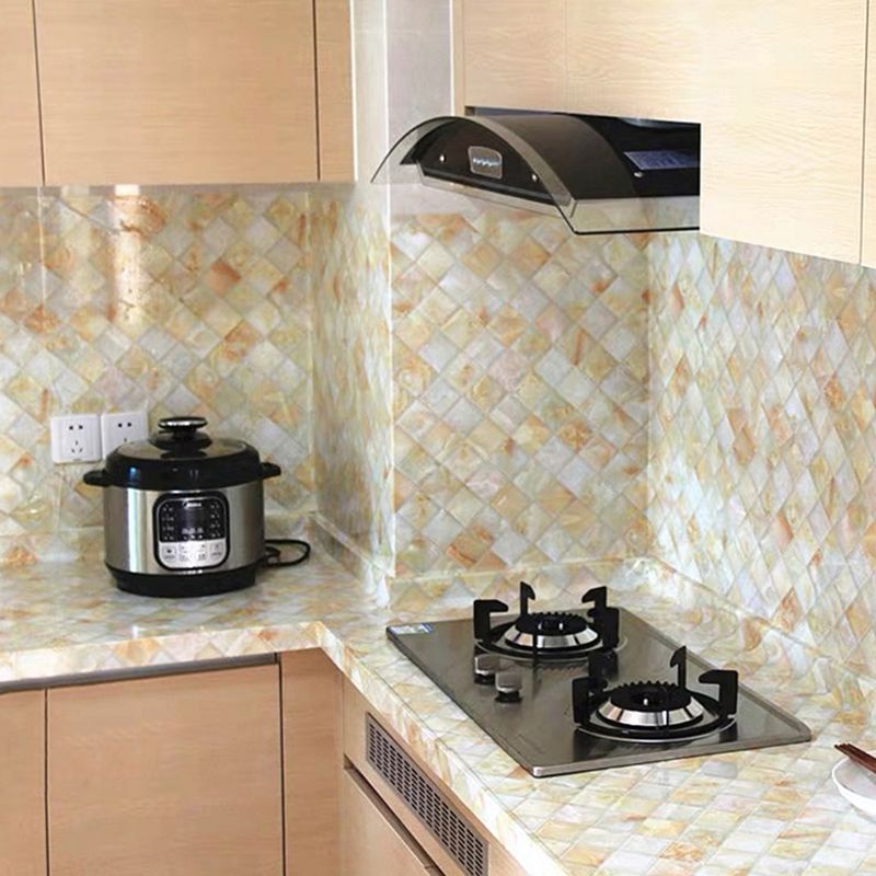 Rectangular Peel & Stick Mosaic Tile Modern PVC Peel & Stick Field Tile