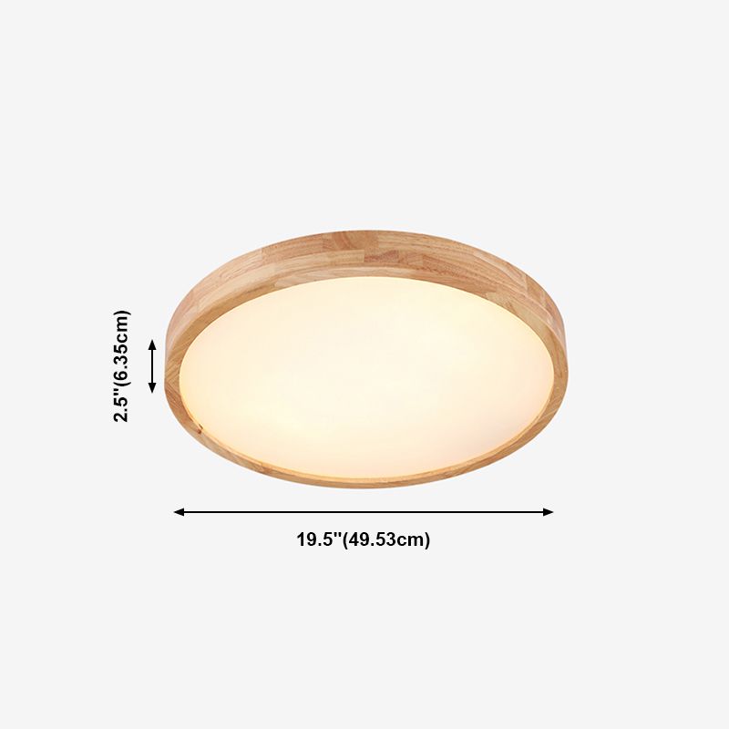 Plafonnier LED de forme ronde, moderne et Simple, en bois, 1 lumière, encastré, pour chambre à coucher