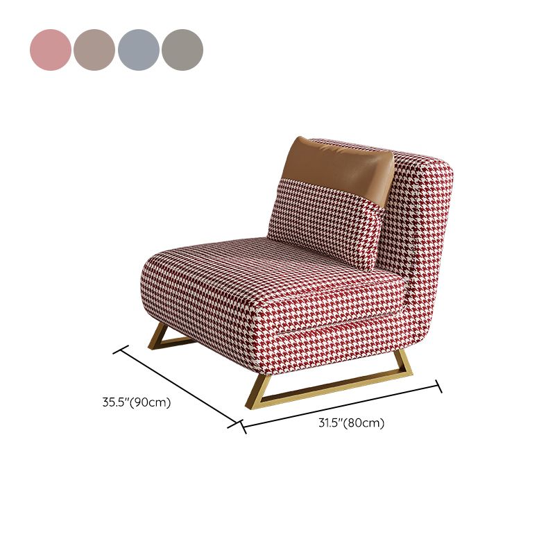 Armless Pillow Back Convertible Sofas Glam Metal Sleeper Sofa