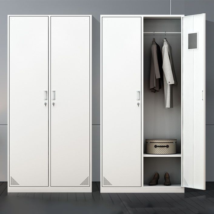 Contemporary Style Steel Wardrobe White Colour Wardrobe Closet with Lock