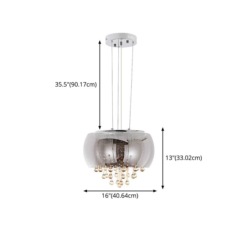 Ultra-modern Simplicity Drum Multi Light Pendant Glass Suspension Pendant Light for Restaurant
