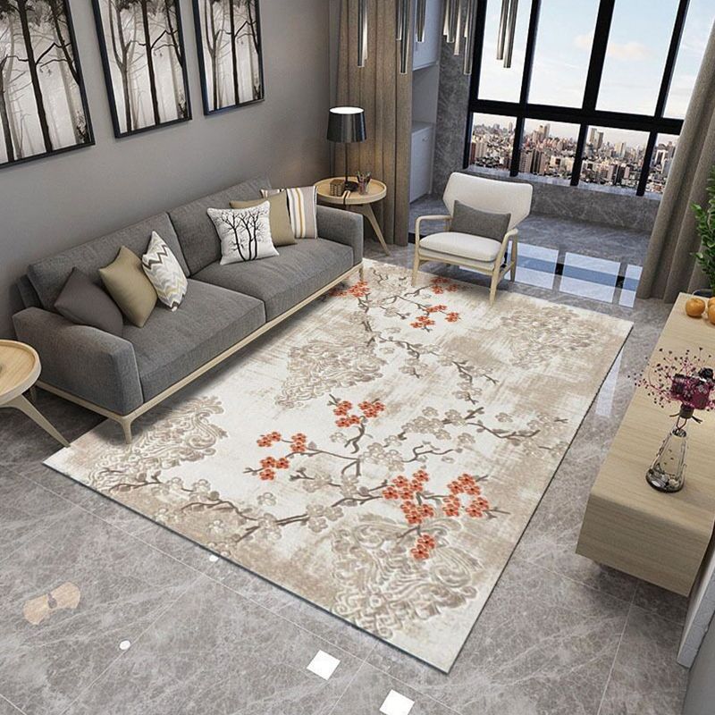 Modern Living Room Area Rug Multi Colored Geometric Rug Synthetics Non-Slip Washable Stain Resistant Indoor Rug