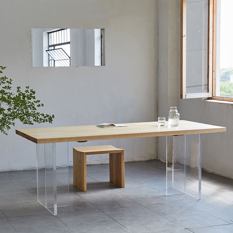 Modern 1/2/5 Pieces Dining Set Rectangle Pine Wood Dining Table for Dining Room
