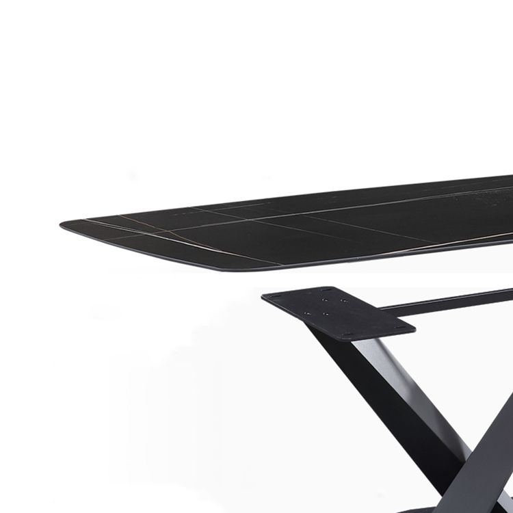 Modern Sintered Stone Dining Set 1/3/4/5 Pcs with Rectangle Table and Side Chairs