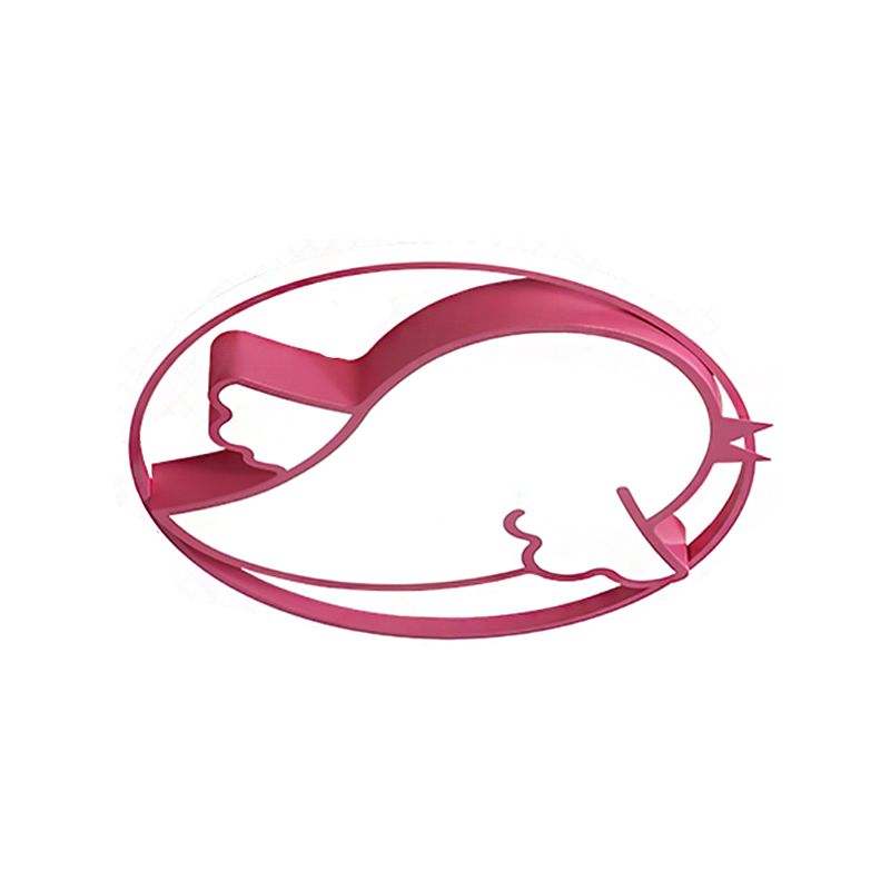 Bird Shaped Flushmount Light Kids Acrylic LED Blue/Pink Ceiling Light Fixture with Metal Ring for Child Bedroom