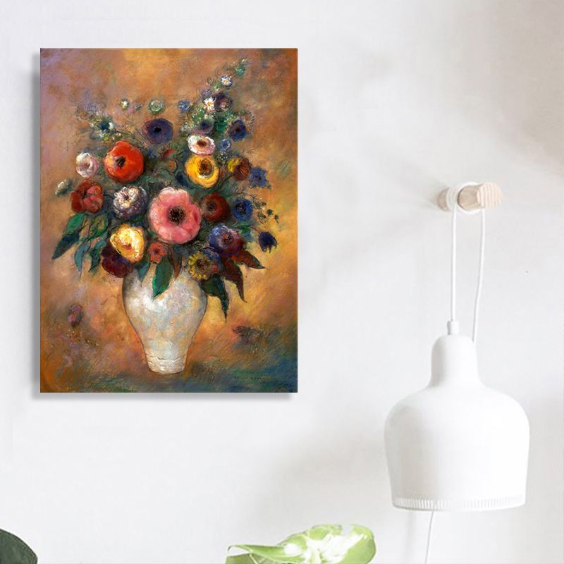 Canvas Textured Art French Country Style Bouquet and Vase Painting, Multiple Sizes