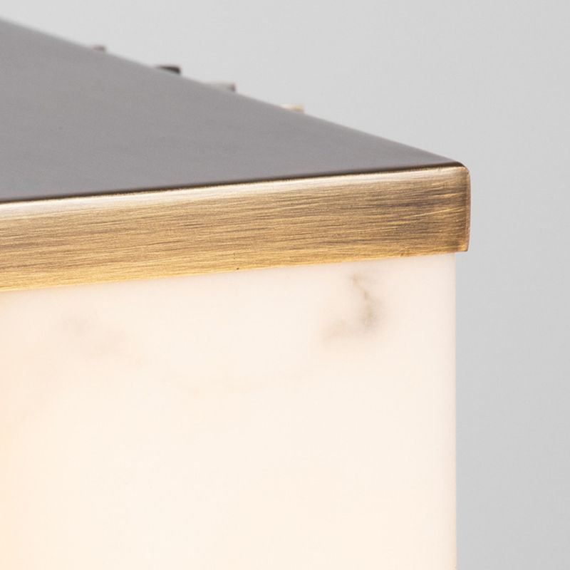 Waterproof Copper Solar Energy Pillar Lamp Square Shape for Outdoor