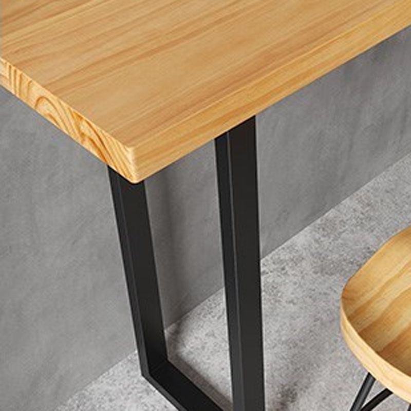 1/4/7 Pieces Modern Rectangular Pub Table Set Wooden Counter Table with High Stools