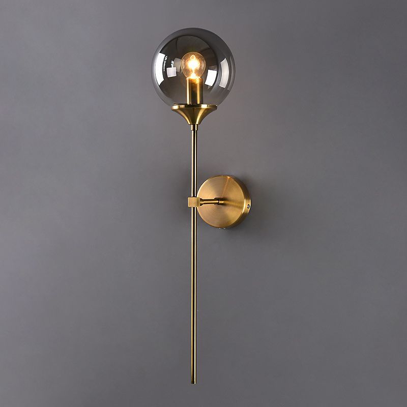 Lampe murale en laiton moderne sphérique simple sphérique 1 de tête