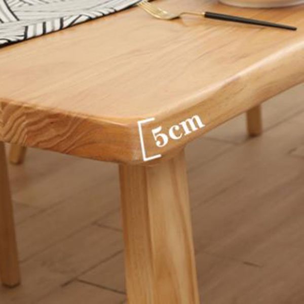 Pine Wood Top Dining Table Modern Dining Table with Double Pedestal Base