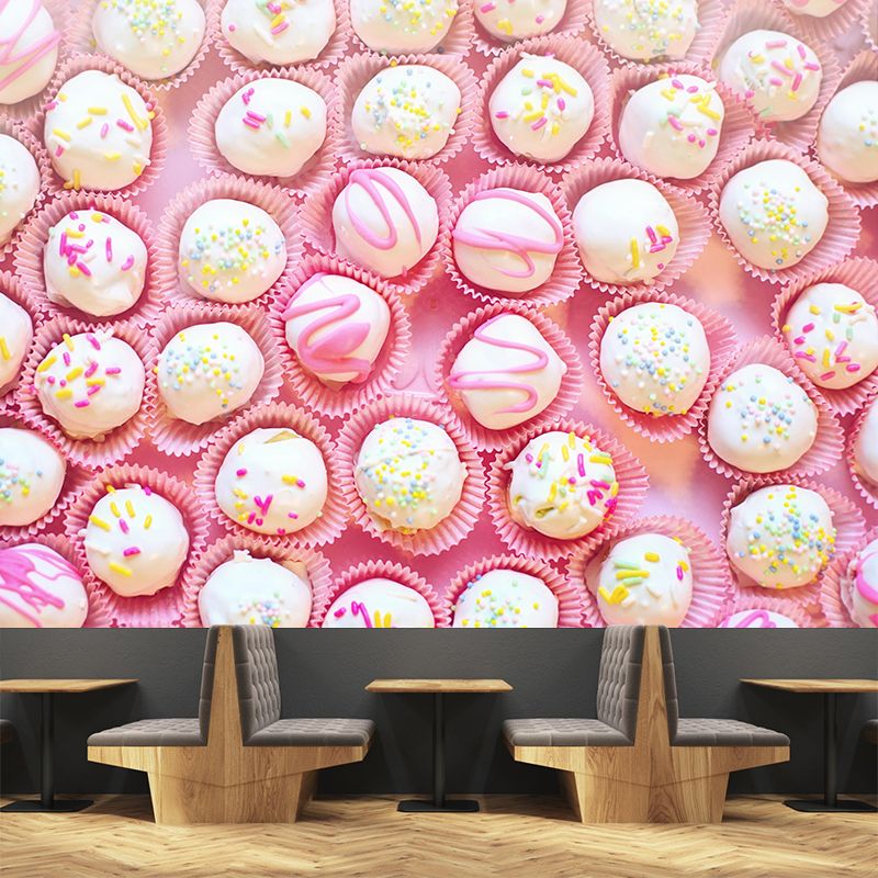 Photography Cute Cake-Balls Mural Wallpaper Mildew Resistant Cake Shop Wall Decor