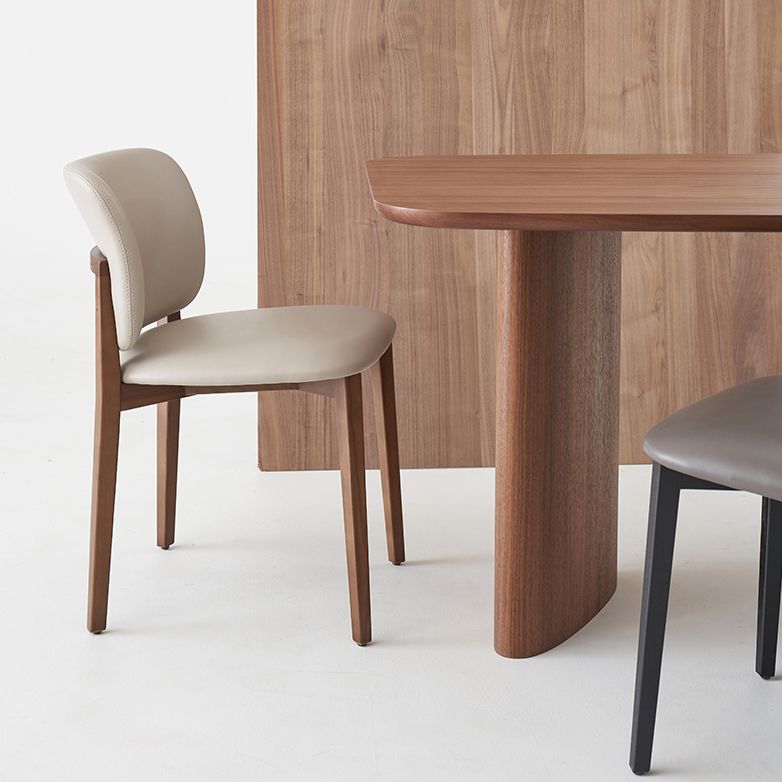 Rectangle Pine Wood Dining Table for Restaurant Modern Table with Double Pedestal Base