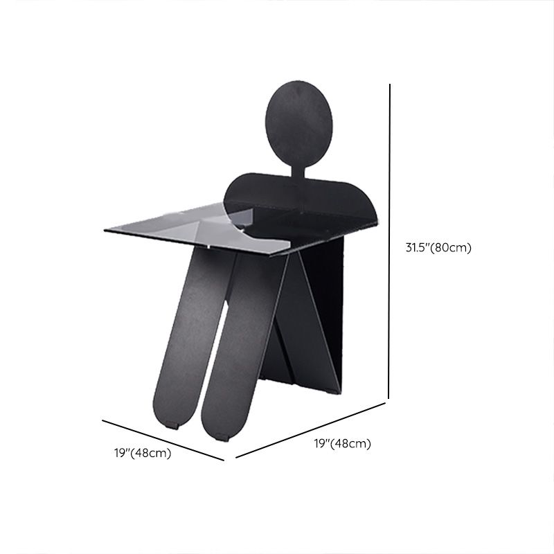 18.90" Wide Contemporary Corner Table Glass Clear Accent Side Table