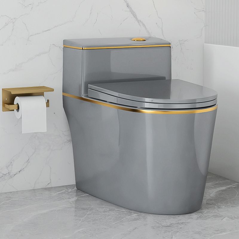 Traditional Siphon Jet Concealed Tank Flush Toilet Floor Mount Toilet Bowl with Seat