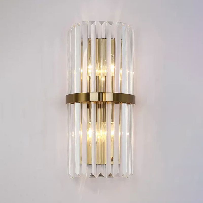 Geometric Wall Lighting Modern Crystal 2 Lights Wall Sconces in Gold