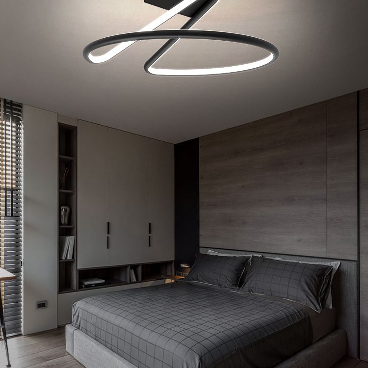 Linear Acrylique Flush Mount Modern Style 1-Light Ceiling Light Fixture for Bedroom