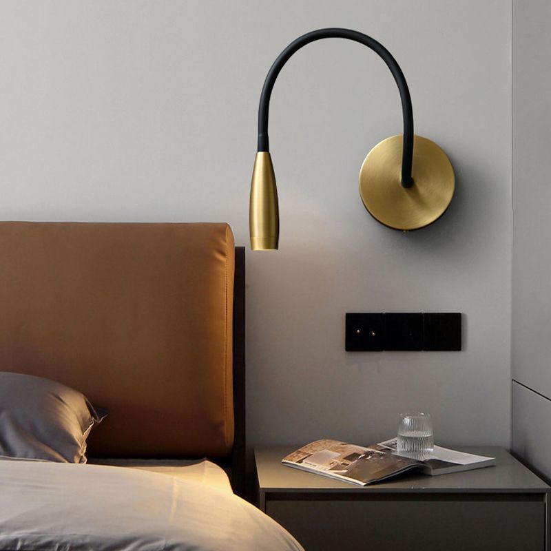 Gold Modern Wall Sconce Linear Shape Wall Light with Metal Shade for Bedroom