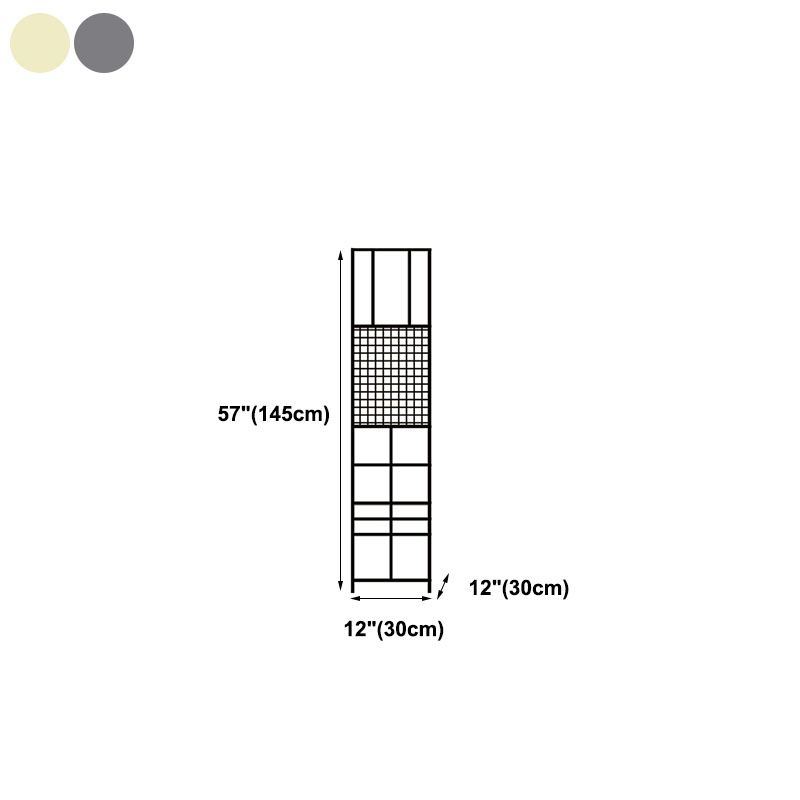 12" W Open Storage Bookcase Metal Bookshelf with Shelves in Black and Gold