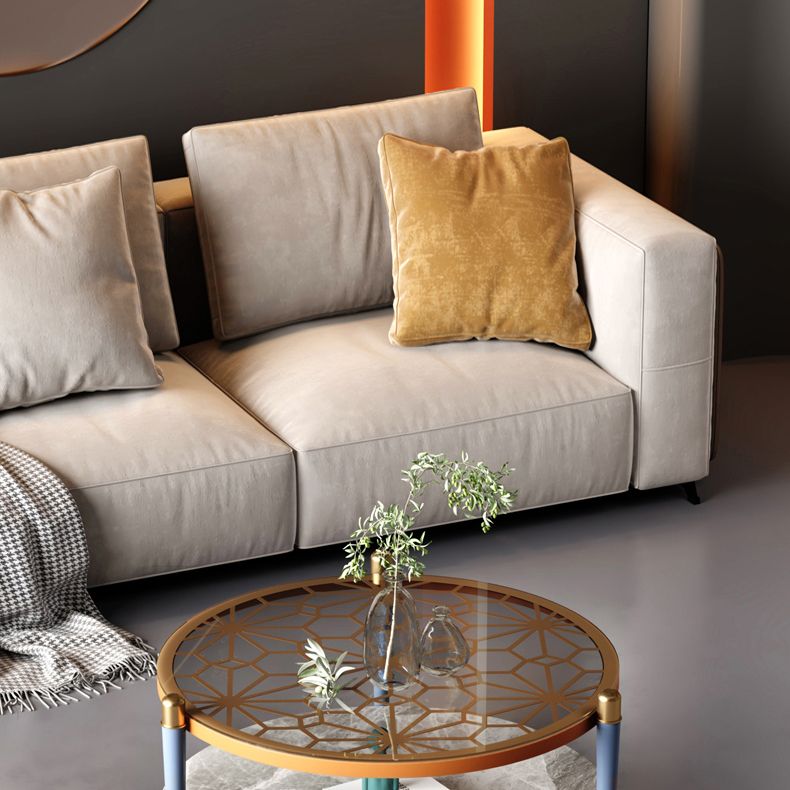 Contemporary Round Coffee Table 3 Legs Cocktail Table for Home