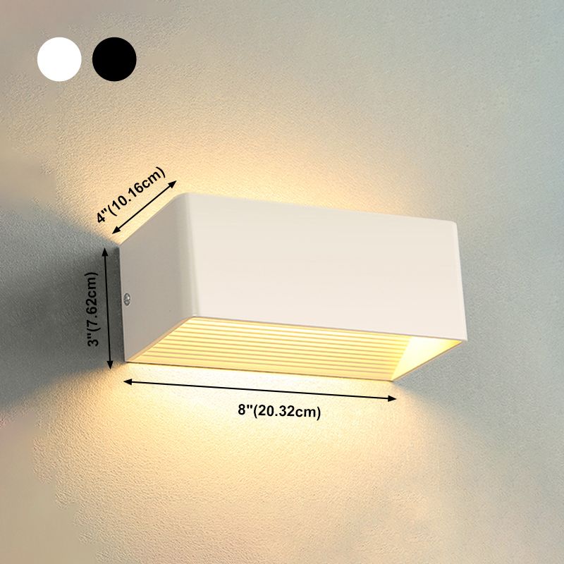 2-Lights Metal Wall Lighting Modern Style Square Shape Wall Mount Light Fixture